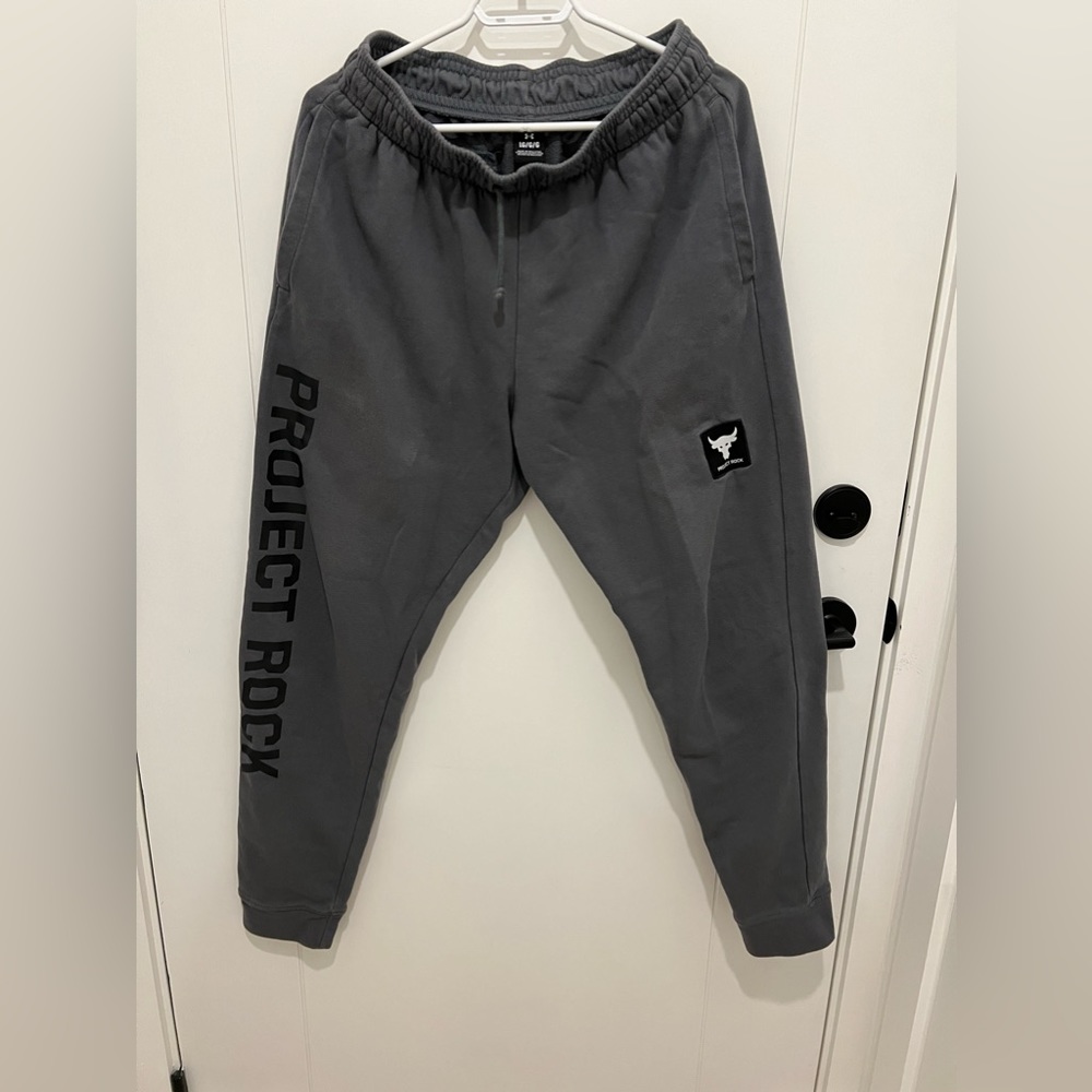Gray Under Armour Project Rock Sweatpants
